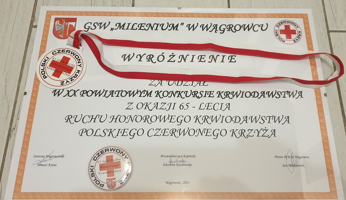 Filia GSW Milenium wyróżniona podczas jubileuszowej gali Ruchu Honorowego Krwiodawstwa 2