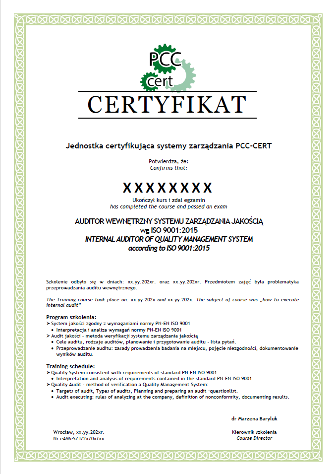 certyfikat Szkolenie z ISO 9001  gsw milenium szkolenie dla studentów.png