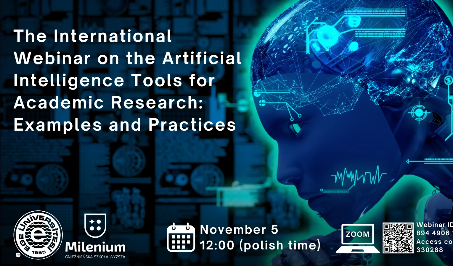 Zapraszamy na międzynarodowy webinar: The International Webinar on The Artificial Intelligence Tools for Academic Research: Examples and Practices