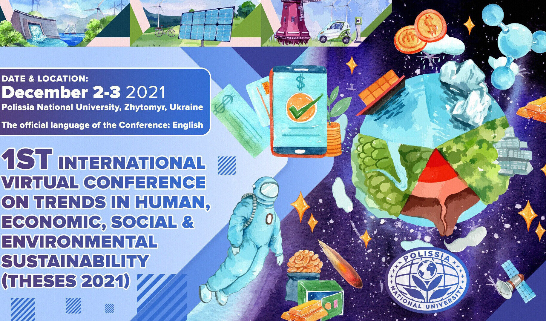 Gnieźnieńska Szkoła Wyższa Milenium partnerem międzynarodowej konferencji "1st International Virtual Conference on Trends in Human, Economic, Social & Environmental Sustainability (THESES 2021)"
